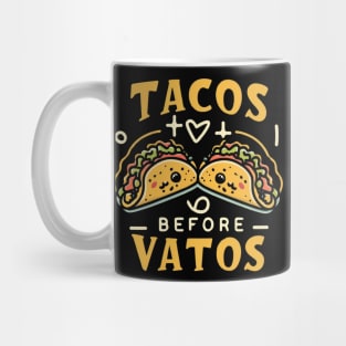 Tacos before vatos, Black Mug